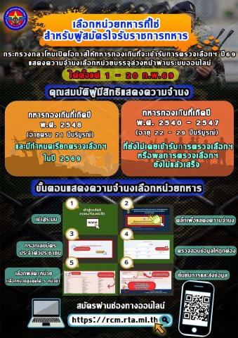 โอกาสสุดท้ายเพียง 3 วัน ทหารกองเกินต้องเข้ารับตรวจเลือกฯ ประจำปี 2569